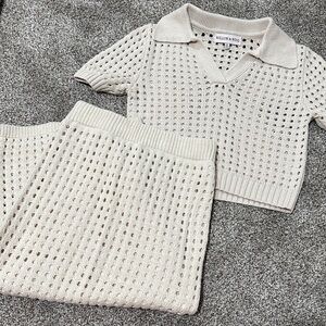 Willow Cream Polo Knit 2 piece dress set